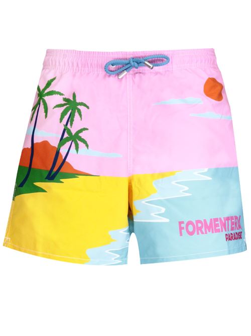 Flamingo pink/multicolour man beachwear MC2 Saint Barth | GUSTAVIA PLACED PRINTGUS000903665F